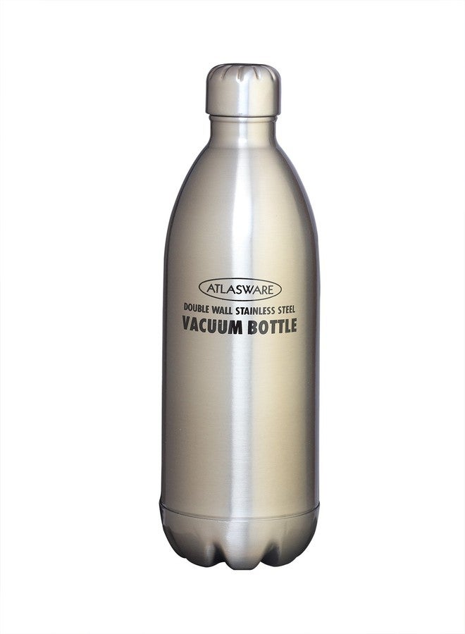 Atlasware Made in India Stainless Steel Grey Vacuum Water Bottle, 750 ML| Tea Thermos| BPA-Free |Double Wall Vacuum Flasks, Leakproof Bottle |3 to 4 Cups Capacity| Color: Grey - Image 1